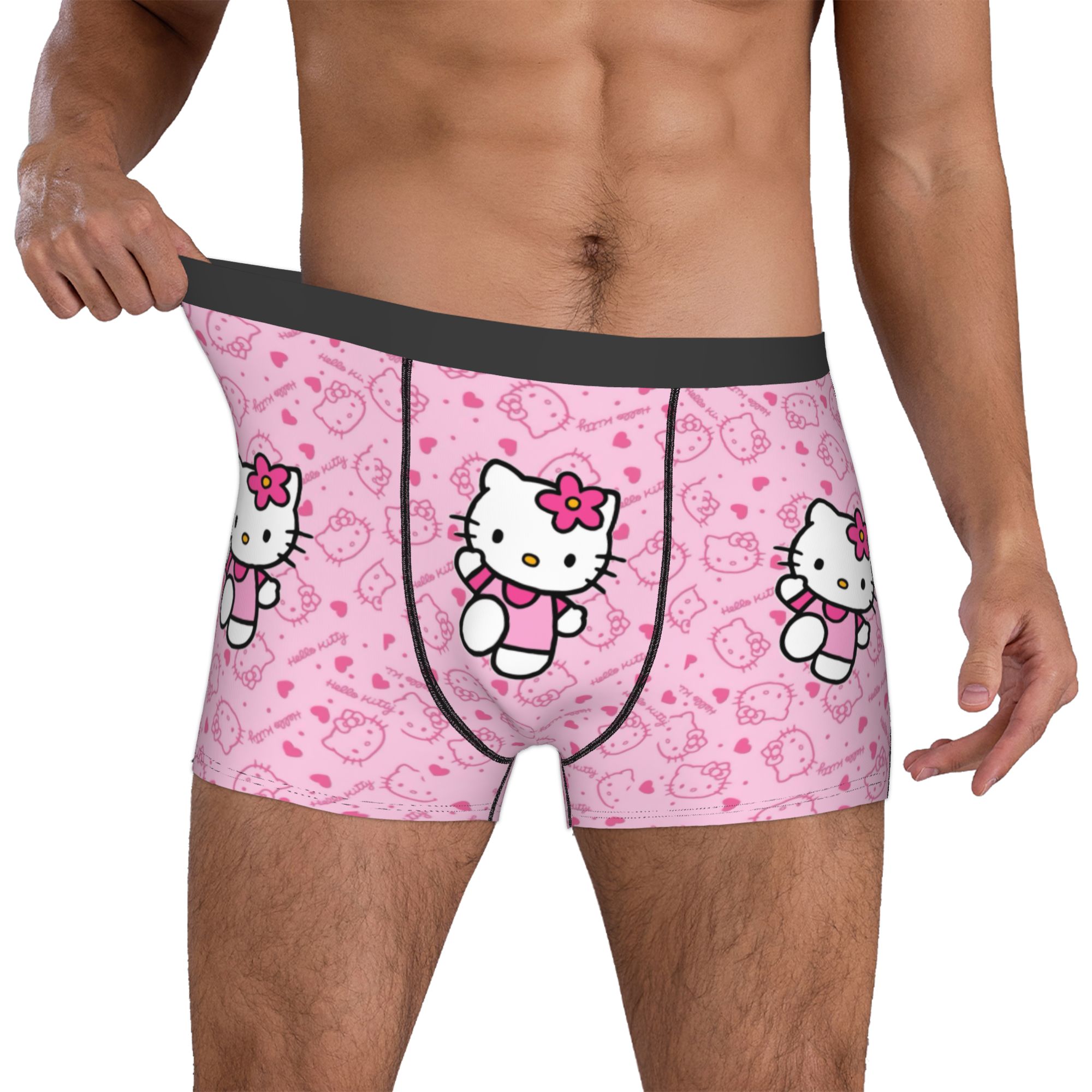 Boyshort Underwear - Cuecas Boxer Estampadas Rosa Kawaii de