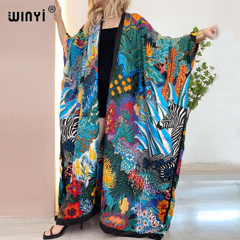 Robe Silk Women - WINYI África Oriente Médio Kimono Feminino