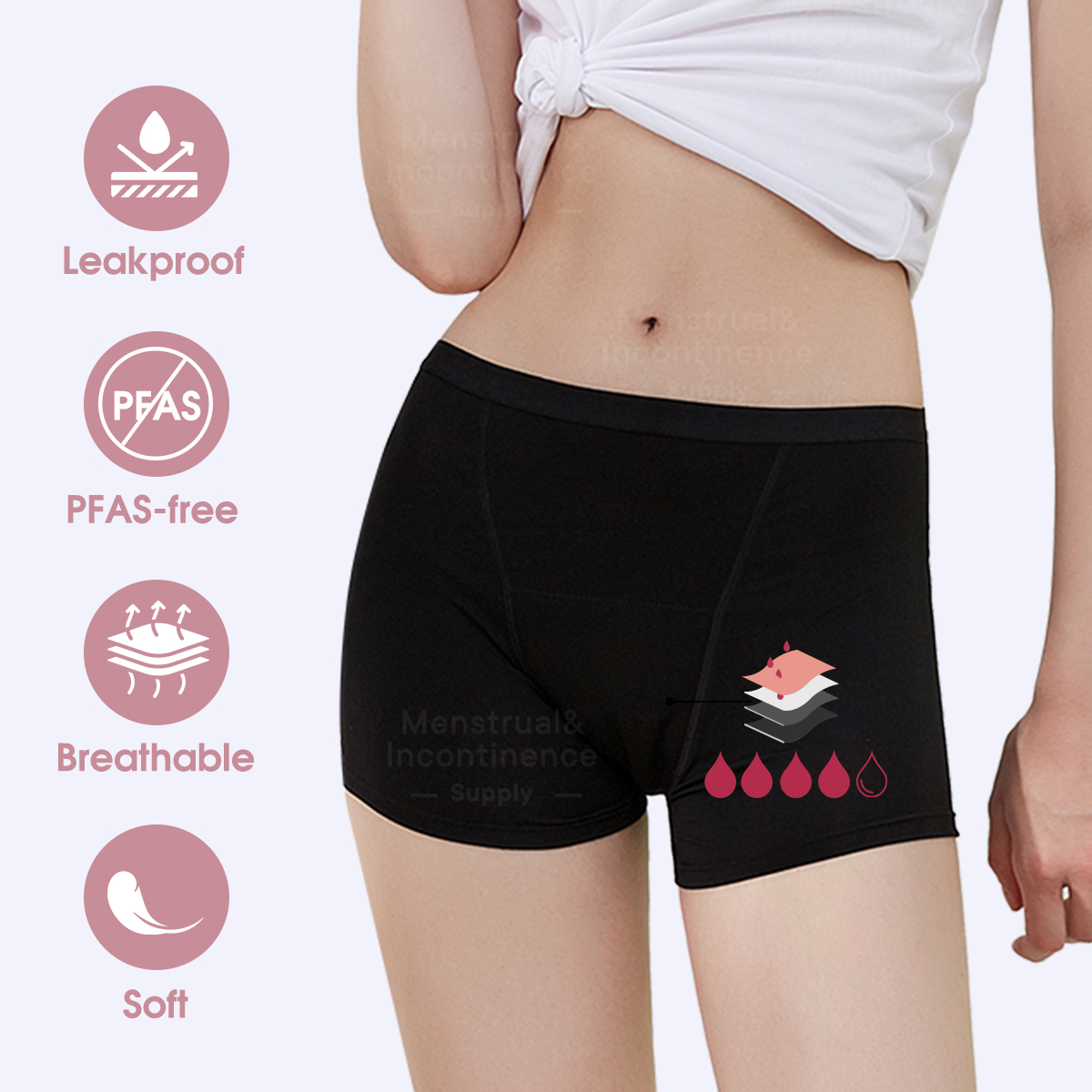 Roupa íntima de fibra de bambu - Boyshort Underwear avaliação e preço